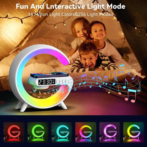 RGB G-LAMP  FAST WIRELESS CHARGING  BLUETOOTH SPEAKER G-63 Gadget Bazaar